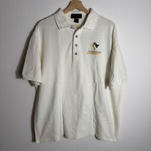 vintage 90s NHL Pittsburgh Penguins White Polo Shirt